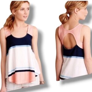 Anthropologie Deletta Cotton Tank Top in Colorblock Stripe Size Medium